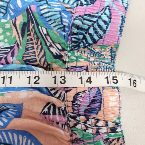 Cynthia Rowley Linen Wide Leg Pants Tropical Print Multicolor - Picture 5 of 7